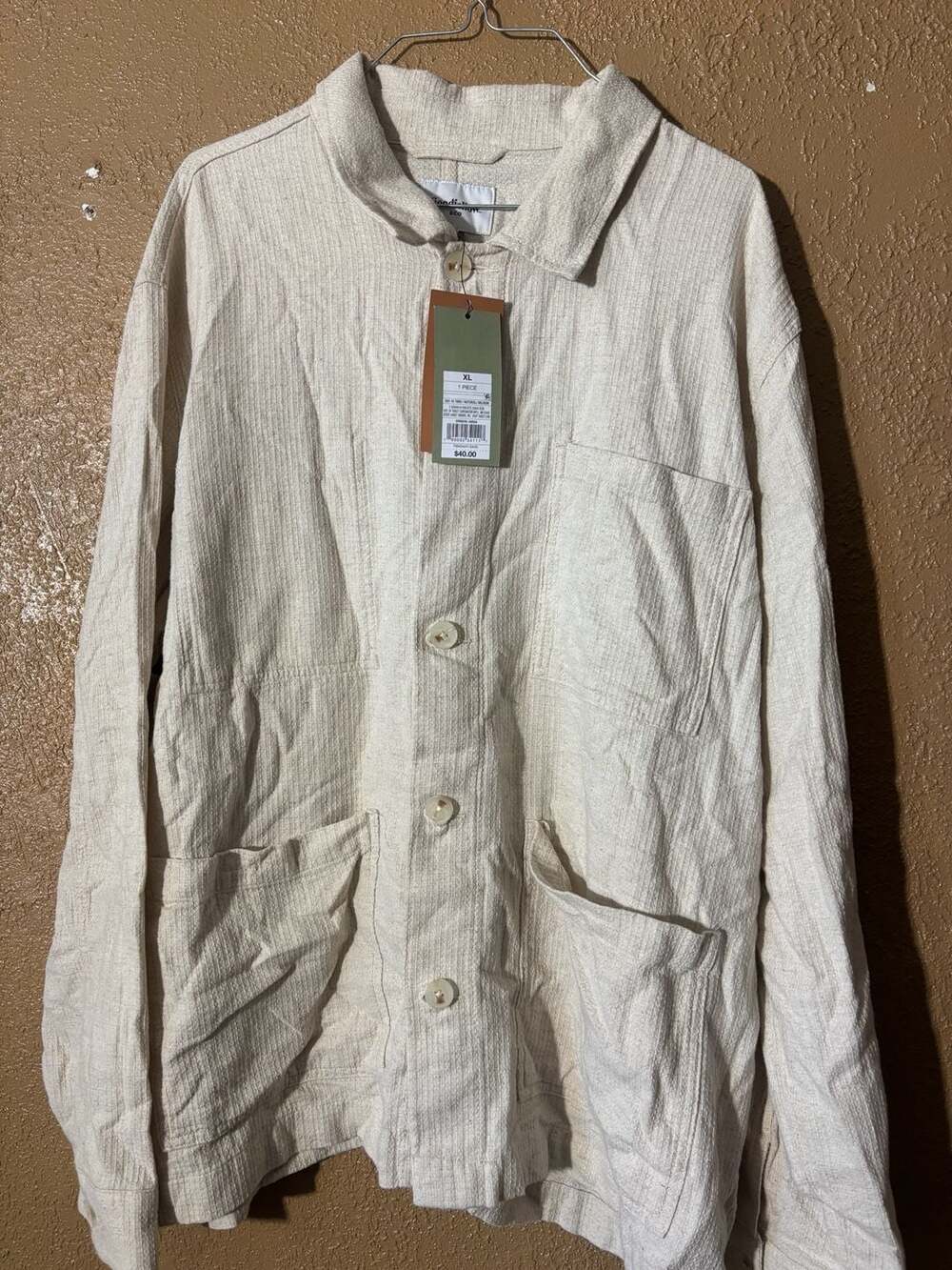 Goodfellow & Co Men's Textured Neutral Chore Jacket Size XL